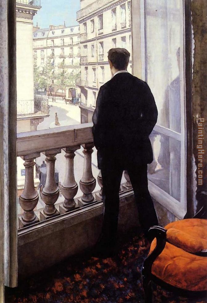 Young Man At His Window painting - Gustave Caillebotte Young Man At His Window art painting
